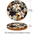 thumbnail image 3 of Plant 6PCS Round Coasters, Microfiber Leather Drink Coasters Set of 6, 11x11 cm/4.3x4.3 in Coaster for Drinks, Heat Cup Coasters, Table Coasters for Home and Office, 3 of 6