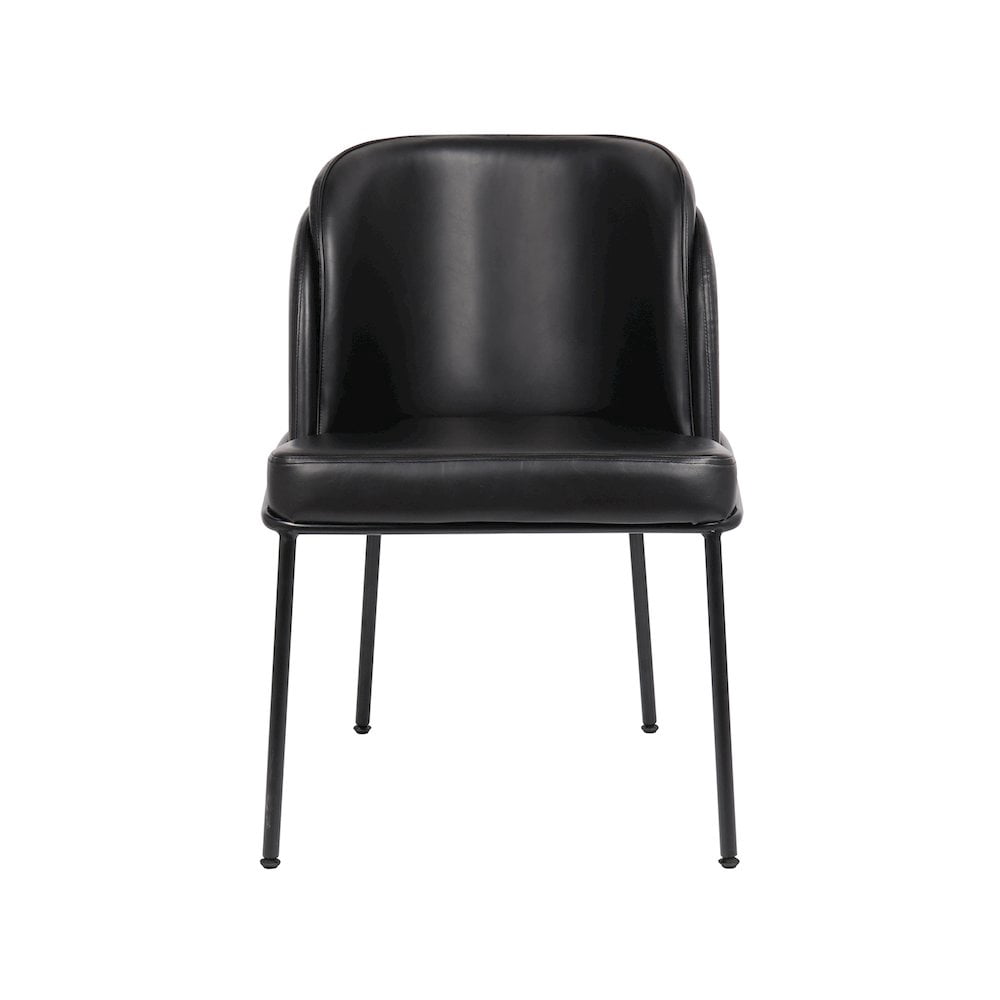 Meridian Furniture Jagger Black Vegan Leather Dining Chair, Set of 2