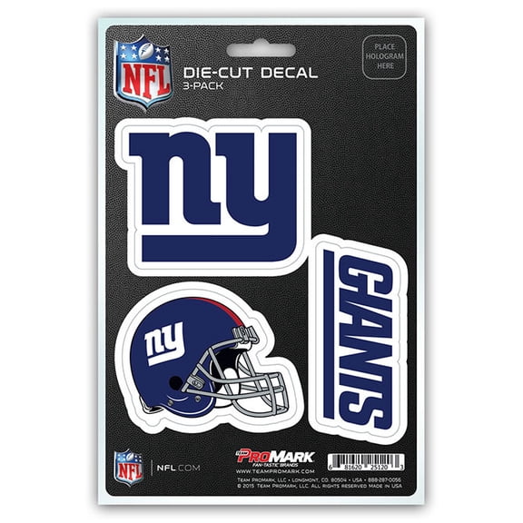 Fanmats NFL New York Giants Team Decal, 3-Pack , Blue