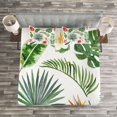 thumbnail image 3 of Ambesonne Plant Quilted Bedspread Set 3 Pcs, Heliconia Philodendron, Queen Size, Multicolor, 3 of 3