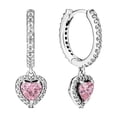 thumbnail image 1 of Aretes Plata esterlina 925 De Aro Corazón Con Halo Resplandeciente 295, 1 of 1