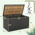 thumbnail image 2 of Gymax 134 Gallon Patio Wicker Storage Deck Box w/ Solid Acacia Wood Backyard, 2 of 10