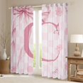thumbnail image 2 of Erosebridal Kawaii Bowtie Ribbon Curtains Pack of 2 (42x84 Each),Letter C Monogrammed Curtains Blackout For Girls Kids, 2 of 7