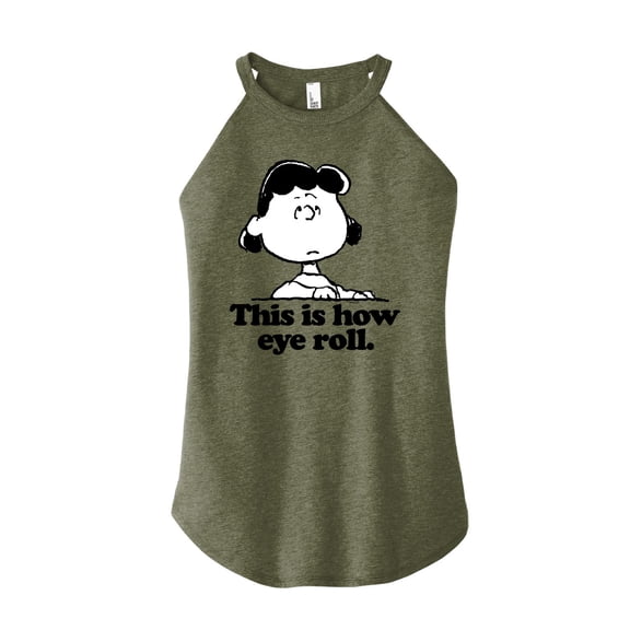 Peanuts - Lucy This Is How Eye Roll - Juniors High Neck Tank Top