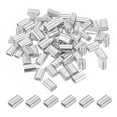 thumbnail image 1 of Unique Bargains 1/16' Aluminum Crimping Loop Sleeves, for Wire Rope Sleeves, Silver Tone 70 Pcs, 1 of 5