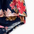 thumbnail image 4 of PatPat Family Matching Sets Deep Blue Tee or Cross Strap Pink Floral High-Low Ruffle Hem Dress, 4 of 5