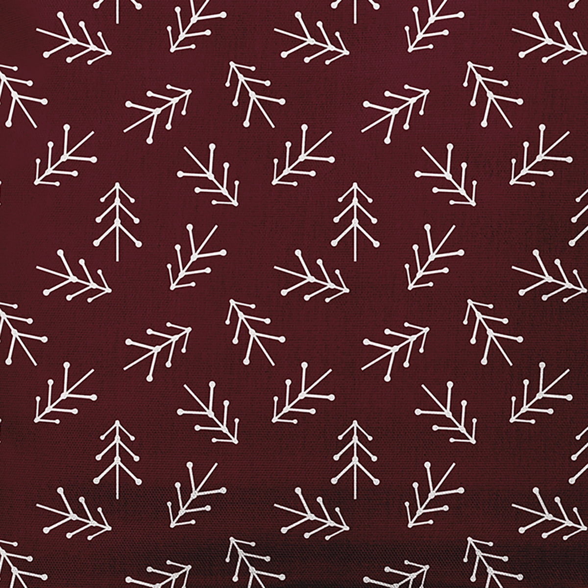 Simply Daisy Christmas Burgandy Colored Scattered Trees Winter Soft Spun Polyester Indoor/Outdoor Throw Pillow, 20" x 20"