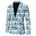 thumbnail image 5 of Overcoat For Mens Coats And Jackets Mens Casual Christmas Snowflake Santa Printed Lapel Button Suit Jacket, 5 of 5