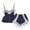Navy Blue, variant on URMAGIC Womens Lace Sexy V-Neck Lingerie Tops Shorts,Satin Silk Pajamas Set