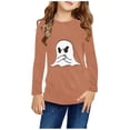 thumbnail image 2 of Jinhomg Holiday Graphic Tee Shirt for Kids Novelty Halloween Ghost Printed Pullovers Fall Comfy Long Sleeve Crewneck Holiday T-Shirts 50% Percent off Deals Today Multicolor 5 Years, 2 of 6