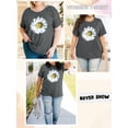 thumbnail image 5 of XCHQRTI Plus Size Daisy Women Tshirt Graphic Oversized Tees Short Sleeve Casual Tee, 5 of 8