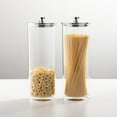 thumbnail image 3 of mDesign Tall Kitchen Apothecary Airtight Canister Jars - 2 Pack - Clear/Chrome, 3 of 8