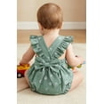thumbnail image 5 of Happy Town Baby Girl Summer Clothes Infant Sleeveless Cotton Romper with Soft Bib Toddler Ruffled Jumpsuit Bodysuit, 5 of 9