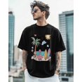 thumbnail image 4 of Men's T-Shirt Summer Flamingo Beach Ocean Short Sleeve Casual Tee Classic Crew Neck T-Shirt for Men, 2XL, 4 of 7