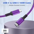 thumbnail image 3 of Cable de carga Basesailor para iPhone 16, 15 Pro Max, USB C a USB C, 3 of 7