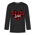 thumbnail image 3 of TrendVibe365 Valentines Womens Tops Mens Plus Size Tops 3/4 Sleeve with Crew Neck Polyester Casual Love Heart Printed Lover Gift Blouse Tops for Valentines Gifts Pink M, 3 of 3