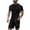 A-Black, variant on Summer Track Suits for Men Set Muscle Fit Short Sleeve Crew Neck Tops with Elastic Drawstring Waist Shorts 2 Piece Gym Workout Sportswear Brown M