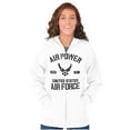 thumbnail image 4 of Us Air Force USAF Power Wings Logo Unisex Plus Size Zip Hoodie Brisco Brands 5X, 4 of 5