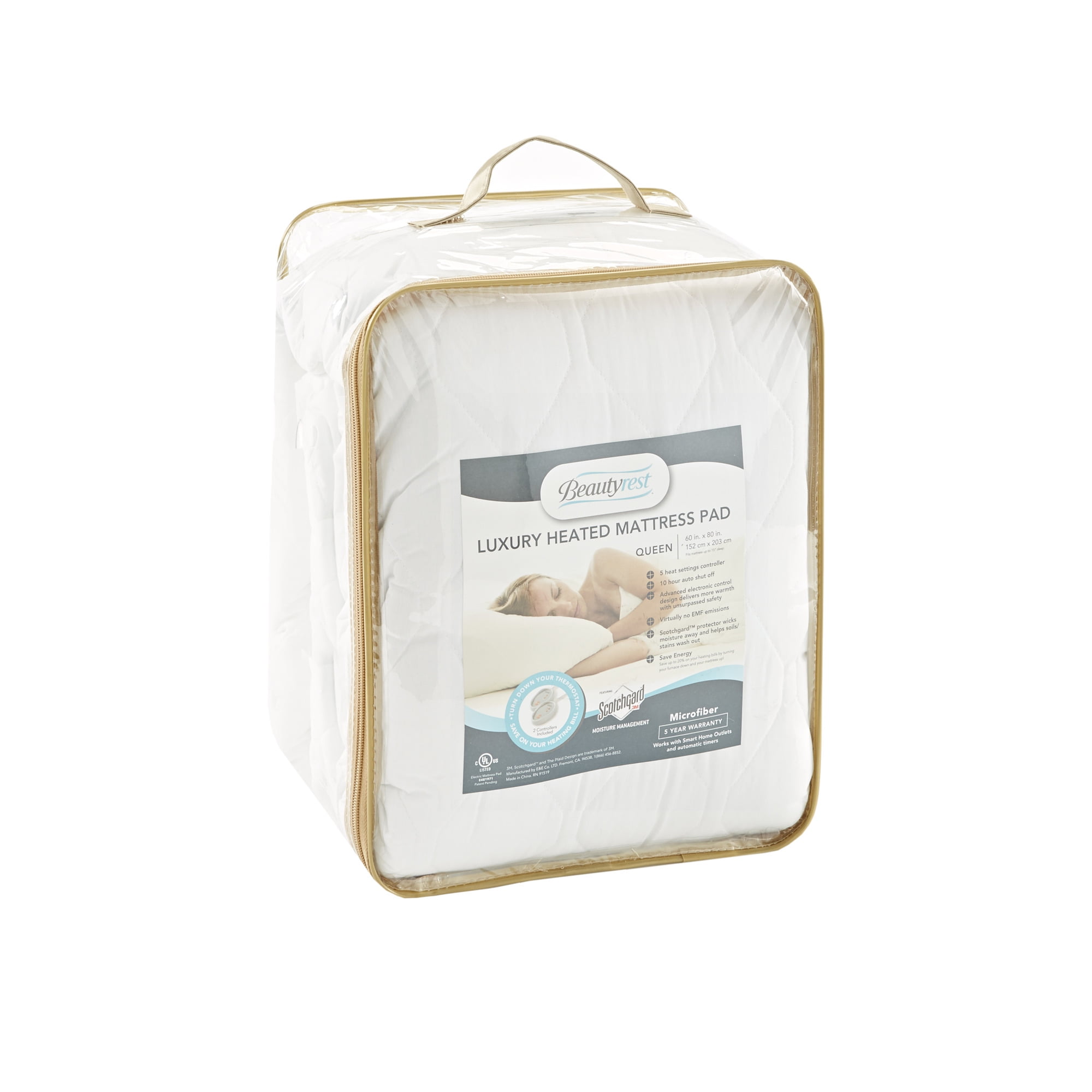 Beautyrest Heated Microfiber Mattress Pad with 3M Scotchgard, Full -  Walmart.com