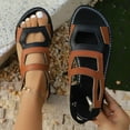 thumbnail image 2 of Comfortable Sandals for Women Flat Heel Open Toe Summer Daily Shoes Fashion Casual Versatile Hollow Color Matching Spring Summer Flat Bottom Roman Beach Sandals, 2 of 9
