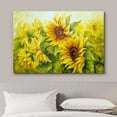 thumbnail image 3 of HFDF Canvas Prts Wall Art - Sunflowers Oil Patg Style | Modern Wall Decor/Home Decoration Stretched Gallery Canvas Wrap Giclee Prt & Ready to Hang - 18x12inch Framed, 3 of 6