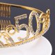 thumbnail image 4 of Corona de tiara de 50 cumpleaños con diamantes de imitación dorados con peine, diadema de 50 cumpleaños, tiara de cristal para fiesta de regalo MFZFUKR CDWJ333, 4 of 8
