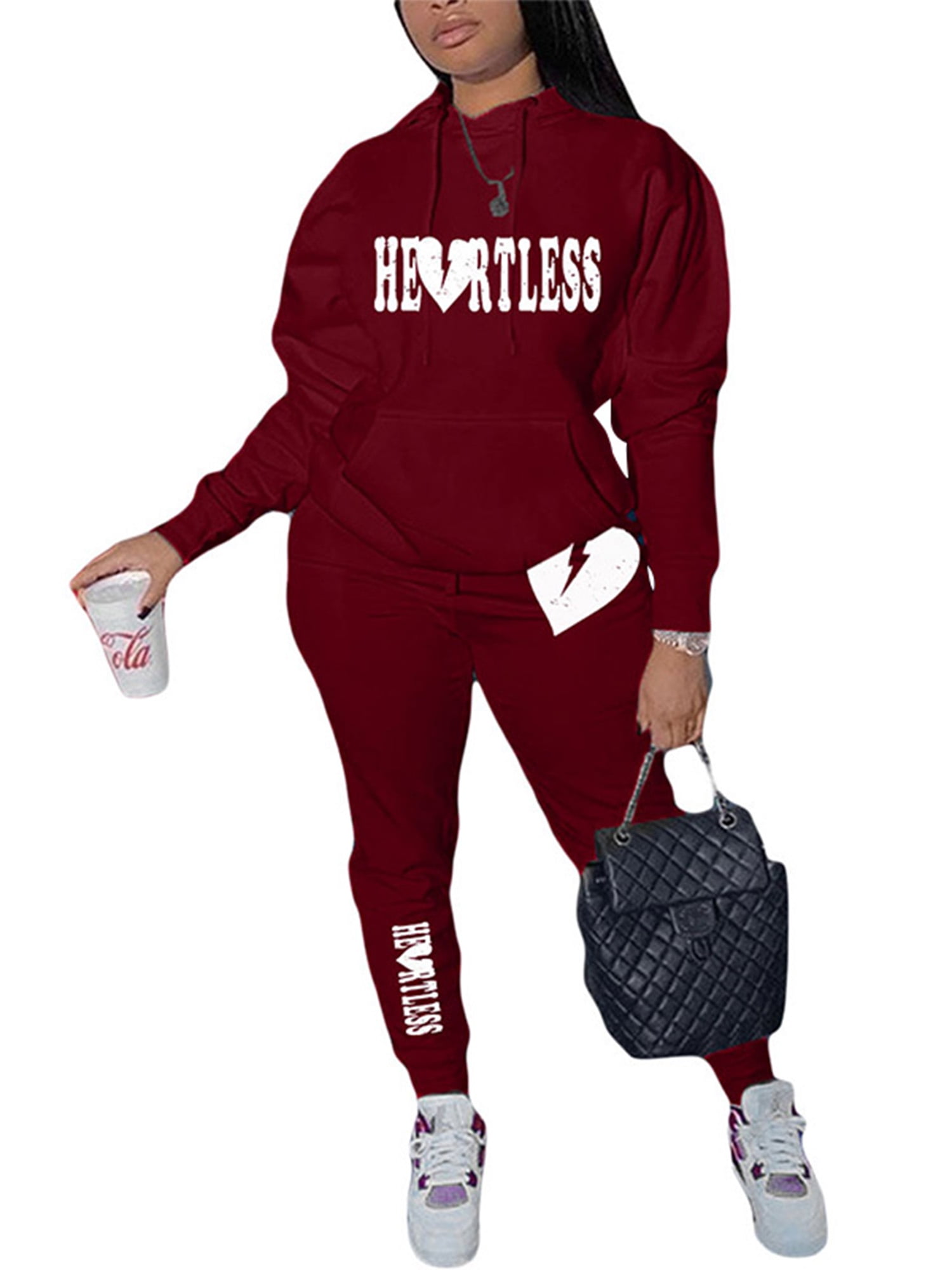 Niuer Women Sweatsuits Long Sleeve Two Piece Outfit Plus Size Jogger