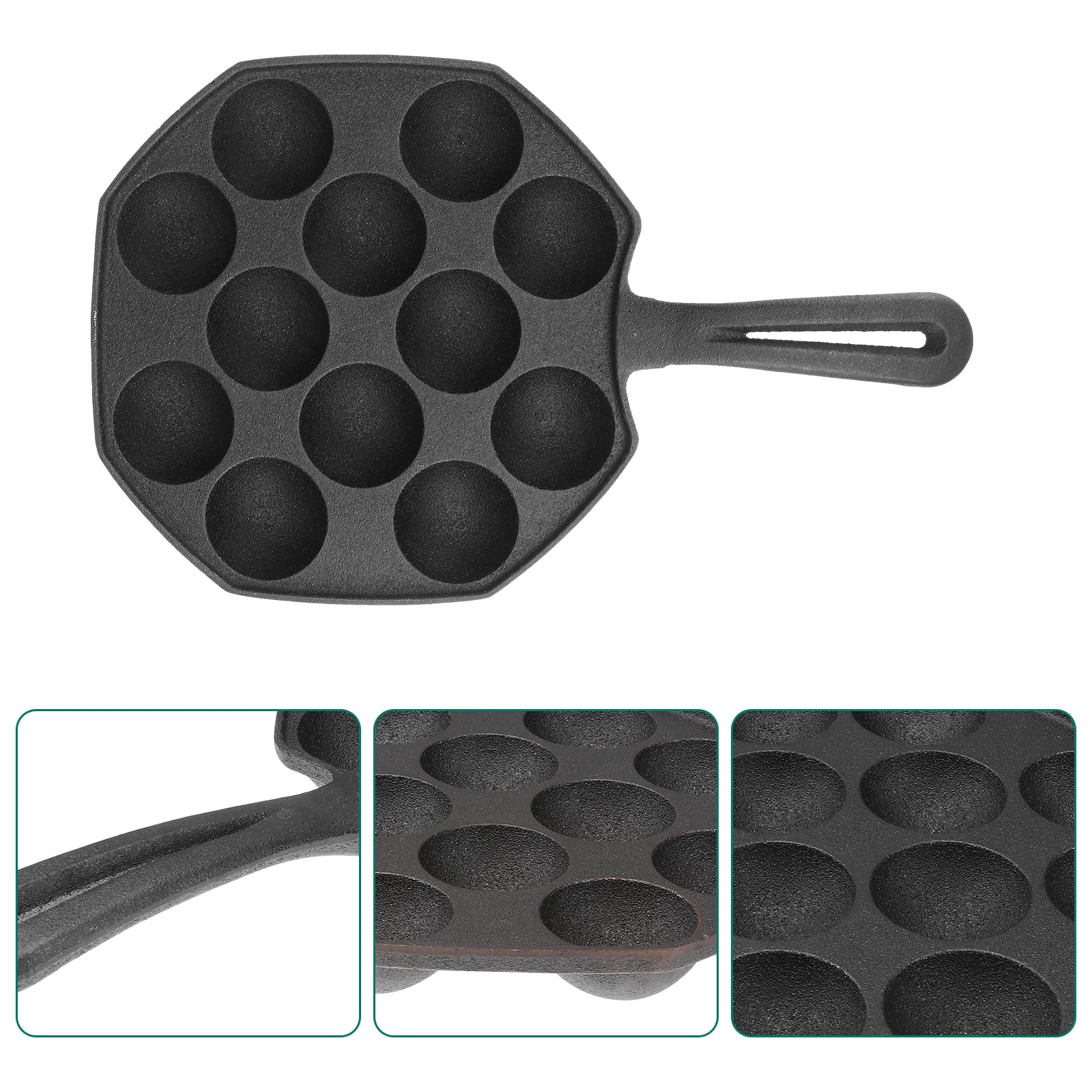 Buy FRCOLOR Takoyaki Pan 12 Molds Cast Iron Takoyaki Maker Skillet