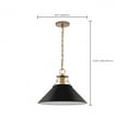 thumbnail image 5 of 60/7525 Nuvo Lighting Outpost - 1 Light Large Pendant In Mid-Century Modern Style-11.63 Inches Tall and 16.5 Inches Wide-Matte Black/Burnished Brass, 5 of 7