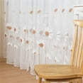 thumbnail image 6 of geerera White Voile Curtain, Sheer Window Drapes - 39.4x78.7 Inch Daisy Embroidery, Rod Pocket Design for Living Room, Bedroom, Kitchen(1Panel), 6 of 8