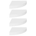 ALmi Floating Corner Shelves 4 pcs White 9.8"x9.8"x1.5" MDF