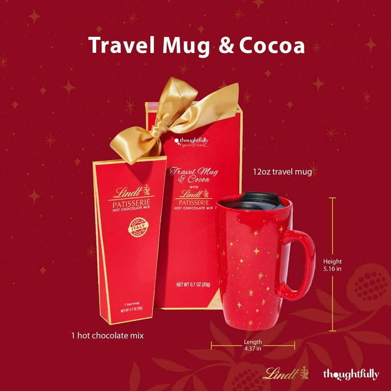 Thoughtfully Travel Mug and Hot Cocoa Gift Set, Includes Lindt