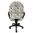 thumbnail image 3 of Cartoon Office Chair Slipcover, Christmas Concepts Drawn in Style Santa Snowman Presents Mistletoe, Protective Stretch Decorative Fabric Cover, Standard Size, Multicolor, by Ambesonne, 3 of 5