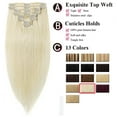thumbnail image 3 of SEGO Red Clip in Hair Extensions Human Hair Full Head 100% Real Remy Thick Hair Extensions Silky Straight Balayage Blonde Hair Pieces, 3 of 7