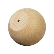 40 Pcs of 2" Ball Knobs / Wooden Doll Heads 2" wide; Flat 1-3/16"  3/16" hole&lt;