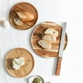 thumbnail image 4 of Natural Round Wooden Plates Wood Tray Cake Snack Plate Dessert Serving Tray Dishes Wood Utensils Tableware Gifts, 4 of 7