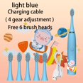 thumbnail image 1 of Cepillo de dientes eléctrico para niños, dibujos animados, con cabezal de repuesto, ultrasónico, IPX7, resistente al agua, recargable, sónico, 1 of 6