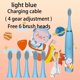 thumbnail image 1 of Cepillo de dientes eléctrico para niños, dibujos animados, con cabezal de repuesto, ultrasónico, IPX7, resistente al agua, recargable, sónico, 1 of 6