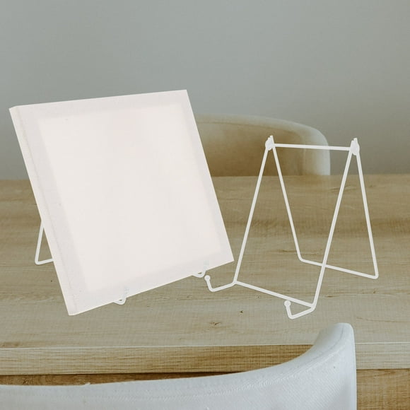 SEWCHICS Plate Display Stands Easel Plate Display Stand Iron White 1Set