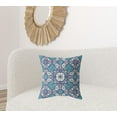 thumbnail image 3 of HomeRoots 411227 6 x 20 x 20 in. Blue & White Zippered Floral Indoor & Outdoor Throw Pillow, 3 of 5