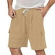 thumbnail image 1 of Pantalones cortos holgados con cordón para hombre - Poliéster, cintura elástica, transpirables, informales/para actividades al aire libre, pantalones cortos (S-XXXL), 1 of 8