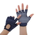 thumbnail image 2 of Unique Bargains Yoga Gloves Non-slip Fingerless Pilates Gloves One Size Cyan Blue, 2 of 5