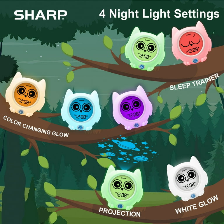 Sharp Owl Sleep Training Electronic Kid's Clock - Ready to Wake and Rise,  Nightlight, Off-to-Bed & Easy Set/Use - Walmart.com