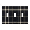 thumbnail image 2 of Dailycode Light Switch Plate Covers 2 Gang Wall Plate Plastics Outlet Covers for Kitchen Home Office Decor Dark Navy Blue Plaid, 2 of 8