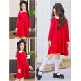 thumbnail image 2 of Oudiya Girls Long Sleeve Dress Casual Vintage Peter Pan Collar Swing Party Dress, 5-14 Years, 2 of 5