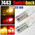 thumbnail image 3 of 7443 High Power Dual Color Switchback 2835 Chip Red/Yellow 22-LED Turn Signal Light Bulbs (7443, Red/Yellow), 3 of 6