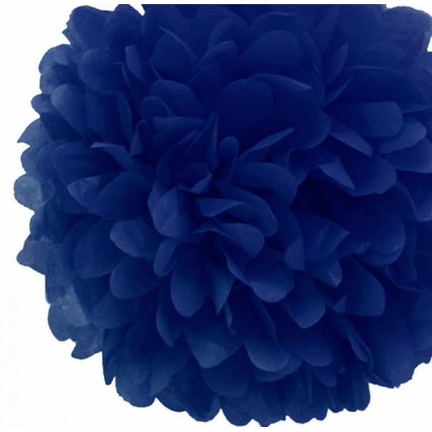 Quasimoon EZ-FLUFF 12'' Navy Blue Tissue Paper Pom Poms Flowers Decorations Pack) by - Walmart.com