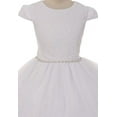 thumbnail image 2 of Big Girls' Cap Sleeve Rhinestones Trim Full Lace First Communion Flowers Girls Dresses White 8 (T5R4K3), 2 of 3