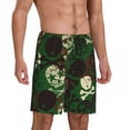 thumbnail image 2 of Kdxio Camouflage Skull Print Mens Sleep Shorts Bottoms Soft Comfy Pajama Wear Pants with Drawstring Pockets, 2 of 7