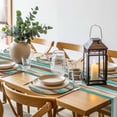 thumbnail image 6 of Turquoise Brown Round 13 Inch Placemats Set of 8, Watercolor Modern Abstract Striped HeatResistant Non Slip Place Mats for Dining Table, Wipeable Braided Kitchen Table Mats for Housewarming, 6 of 9